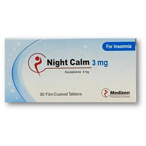 NIGHT CALM 3 MG ( ESZOPICLONE ) 30 FILM-COATED TABLETS